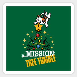 Funny Christmas Mission Impossible Cat Parody Sticker